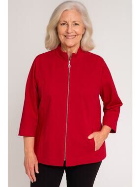 Worth New York Red Jacket Size Large 3/4 Sleeve